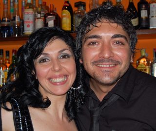 Tommaso and Bruna owners and barman of Penguin's Bar