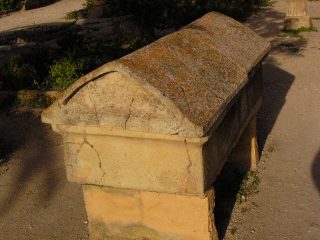 A Tomba still with the lid of Necropolis of Selinunte