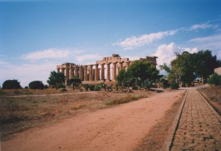 The Temple E, dedicated to Hera (wife of Zeus or Jupiter) located on the Hill of Eastern archaeological park of Selinunte